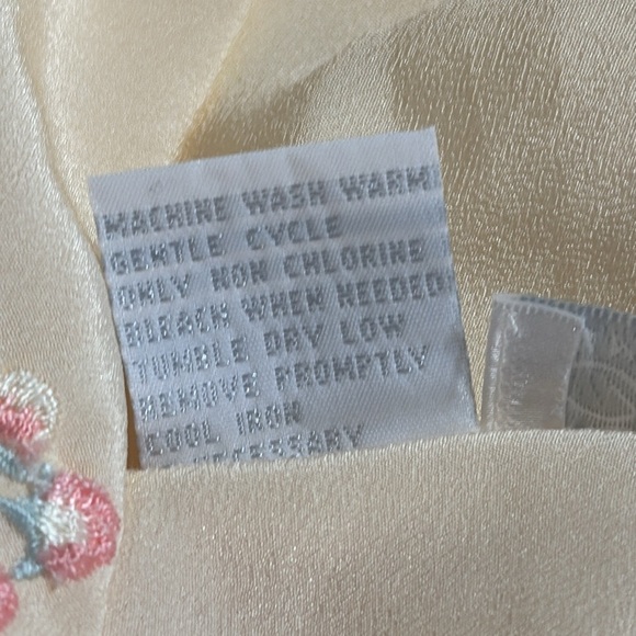 FANTASIES by Morgan Taylor‎ Yellow Slip Dress Embroidered Flowers Lace Size S - Picture 7 of 7